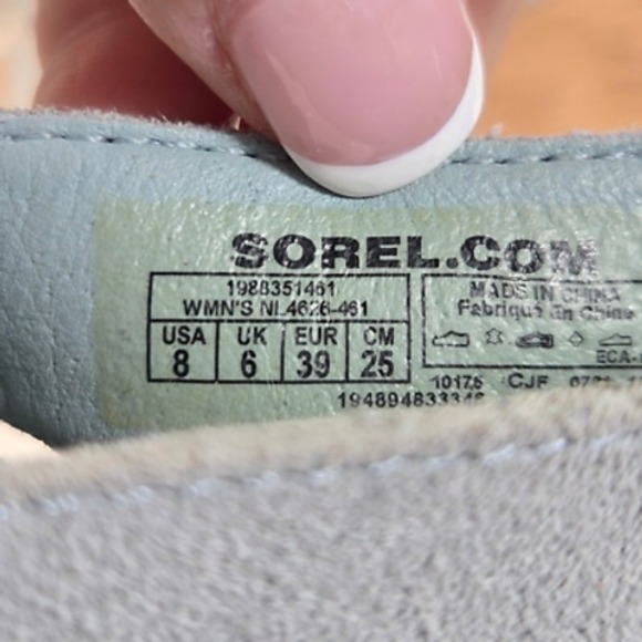 Sorel Sandals Women 8 Cameron Blue Flatform Lace Up Cork Suede Gladiator Wedge - Picture 8 of 10